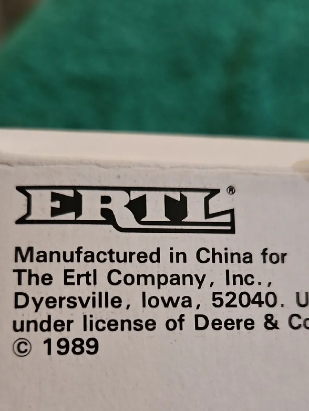 John Deere Yellow 544E Wheel Loader Toy with Black Tires 1989 K9